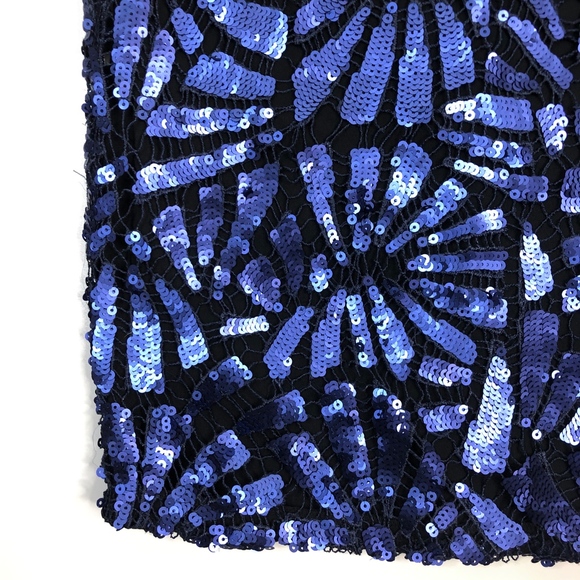 LIPSY VIP UK Blue Sequin Knee Length Dress - Picture 5 of 8